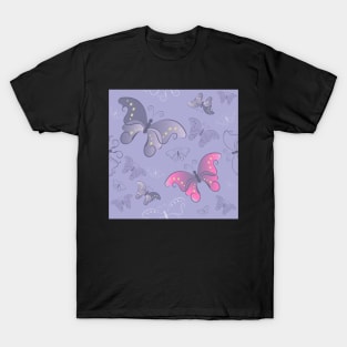 Seamless pattern from butterflies ( Gray ) T-Shirt